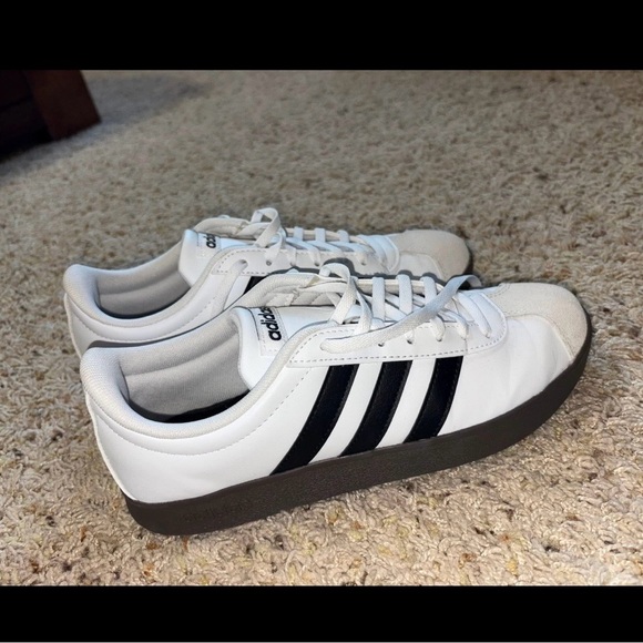 adidas Shoes - Adidas Men's White and Black Striped Sneakers